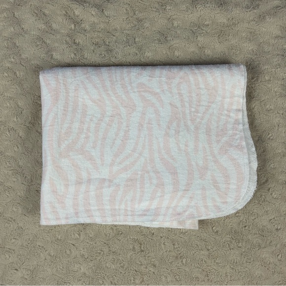 Carter's Other - Carter's Pink White Zebra Print Baby Receiving Blanket Flannel Cotton Thin